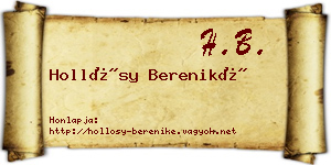 Hollósy Bereniké névjegykártya